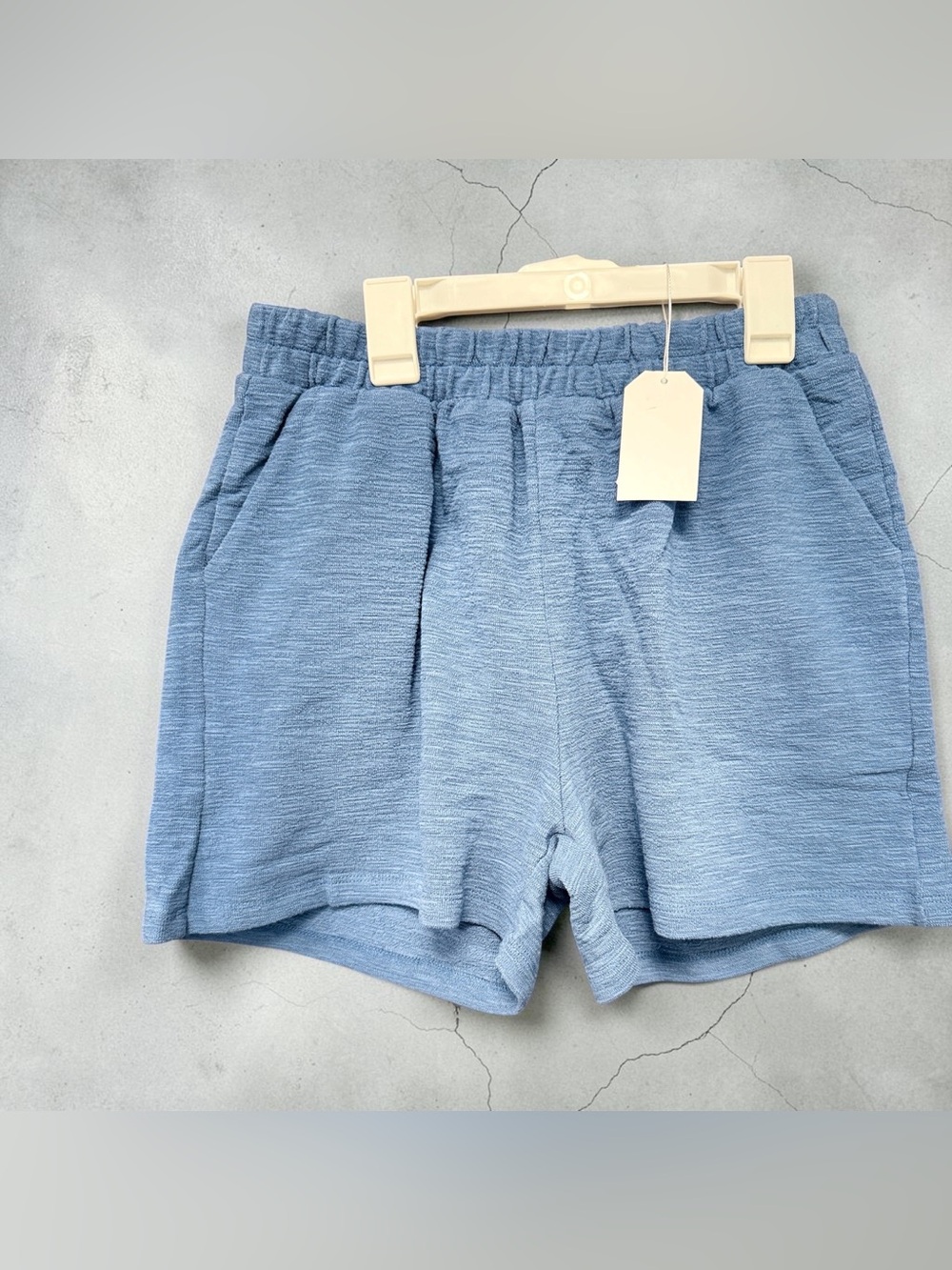 Womens Light Blue Casual Knit Shorts